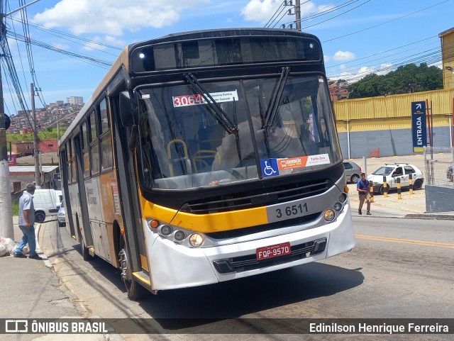 Transunião Transportes 3 6511 na cidade de São Paulo, São Paulo, Brasil, por Edinilson Henrique Ferreira. ID da foto: 12071531.