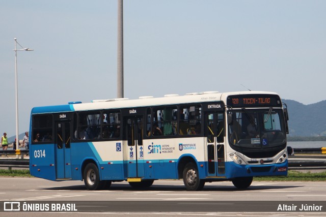 Transol Transportes Coletivos 0314 na cidade de Florianópolis, Santa Catarina, Brasil, por Altair Júnior. ID da foto: 12072286.
