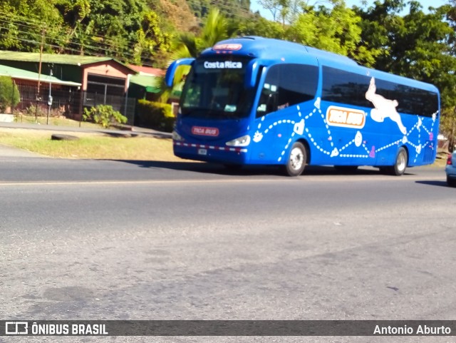 Tica Bus Transportes Internacionales Centroamericanos 122 na cidade de San Miguel, Naranjo, Alajuela, Costa Rica, por Antonio Aburto. ID da foto: 12071490.