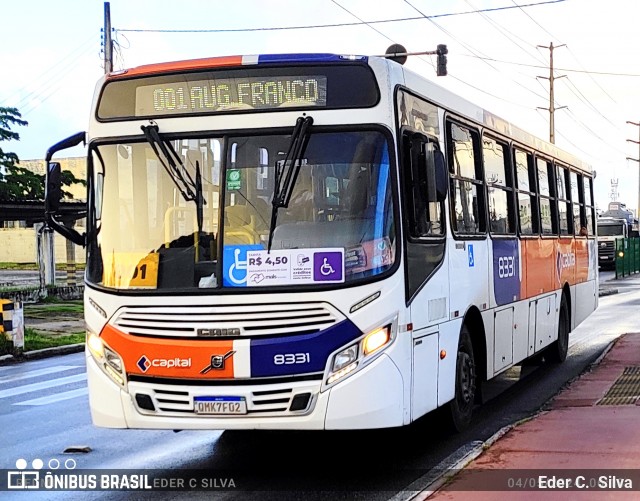 Capital Transportes 8331 na cidade de Aracaju, Sergipe, Brasil, por Eder C.  Silva. ID da foto: 12071167.