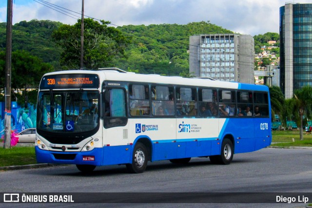 Transol Transportes Coletivos 0278 na cidade de Florianópolis, Santa Catarina, Brasil, por Diego Lip. ID da foto: 12072675.