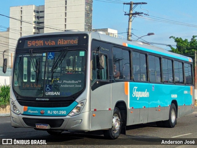 Auto Ônibus Fagundes RJ 101.290 na cidade de Niterói, Rio de Janeiro, Brasil, por Anderson José. ID da foto: 12071022.