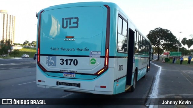 UTB - União Transporte Brasília 3170 na cidade de Brasília, Distrito Federal, Brasil, por Johnny Kevin. ID da foto: 12075355.