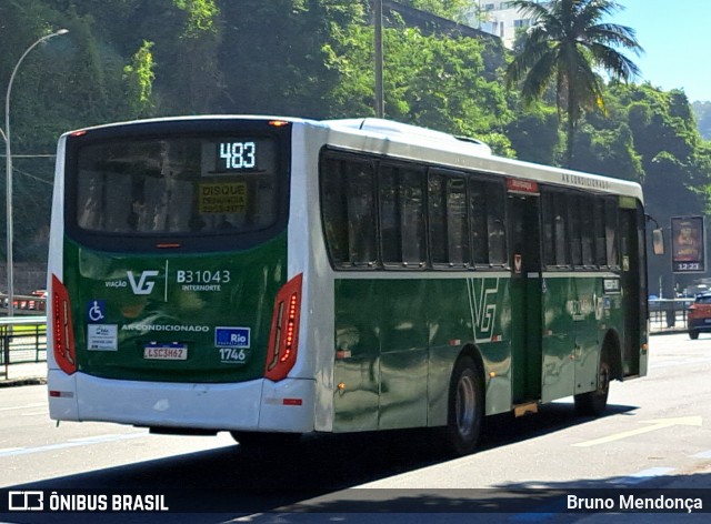 Viação VG B31043 na cidade de Rio de Janeiro, Rio de Janeiro, Brasil, por Bruno Mendonça. ID da foto: 12073066.