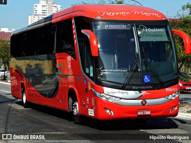 Empresa de Ônibus Pássaro Marron 5943 na cidade de São Paulo, São Paulo, Brasil, por Hipólito Rodrigues. ID da foto: 12075059.