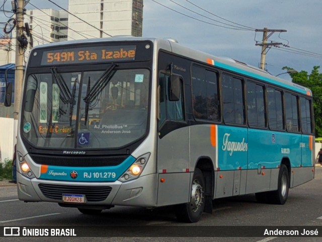 Auto Ônibus Fagundes RJ 101.279 na cidade de Niterói, Rio de Janeiro, Brasil, por Anderson José. ID da foto: 12075633.