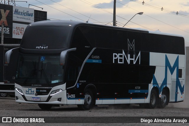 Empresa de Ônibus Nossa Senhora da Penha 64055 na cidade de Curitiba, Paraná, Brasil, por Diego Almeida Araujo. ID da foto: 12074034.