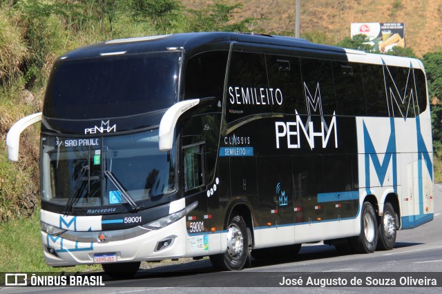 Empresa de Ônibus Nossa Senhora da Penha 59001 na cidade de Piraí, Rio de Janeiro, Brasil, por José Augusto de Souza Oliveira. ID da foto: 12074898.