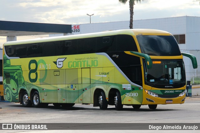 Empresa Gontijo de Transportes 25080 na cidade de Goiânia, Goiás, Brasil, por Diego Almeida Araujo. ID da foto: 12073917.