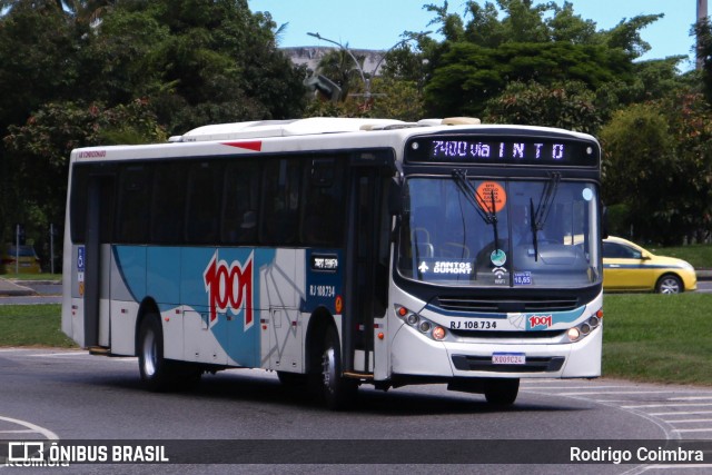 Auto Viação 1001 RJ 108.734 na cidade de Rio de Janeiro, Rio de Janeiro, Brasil, por Rodrigo Coimbra. ID da foto: 12074020.