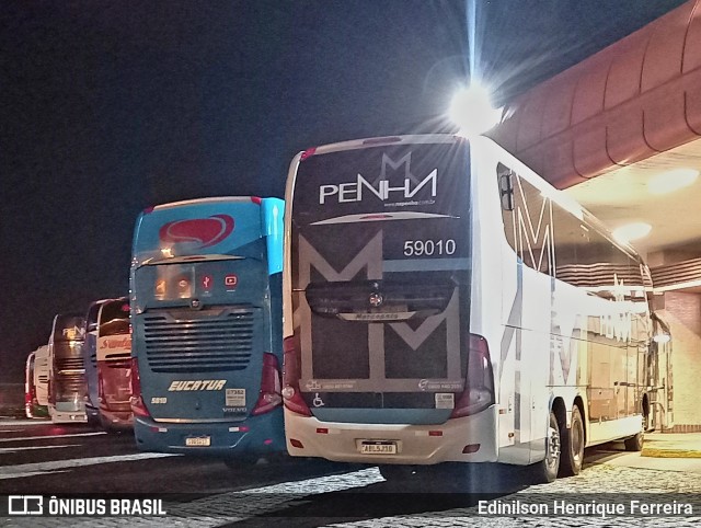 Empresa de Ônibus Nossa Senhora da Penha 59010 na cidade de Registro, São Paulo, Brasil, por Edinilson Henrique Ferreira. ID da foto: 12074234.