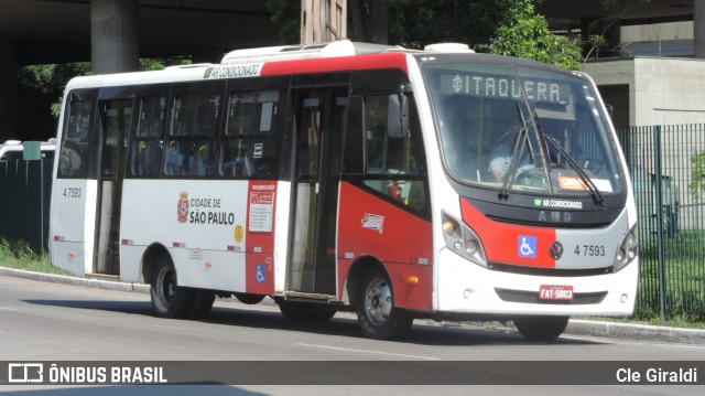 Pêssego Transportes 4 7593 na cidade de São Paulo, São Paulo, Brasil, por Cle Giraldi. ID da foto: 12074317.