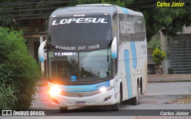 LopeSul Transportes - Lopes e Oliveira Transportes e Turismo - Lopes Sul 2088 na cidade de Cuiabá, Mato Grosso, Brasil, por Carlos Júnior. ID da foto: 12074536.