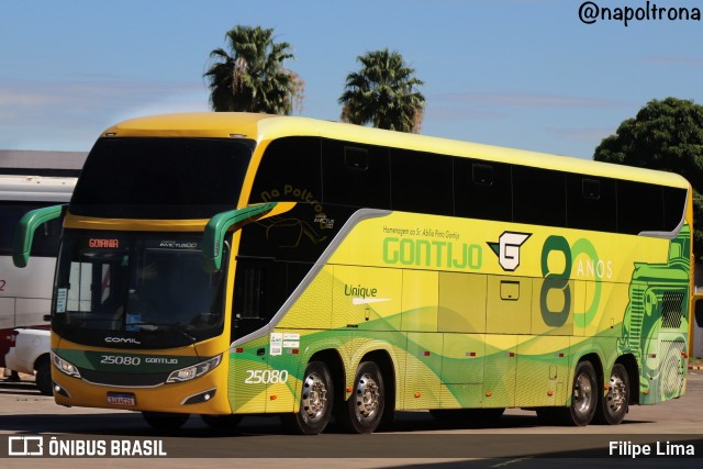 Empresa Gontijo de Transportes 25080 na cidade de Goiânia, Goiás, Brasil, por Filipe Lima. ID da foto: 12074771.