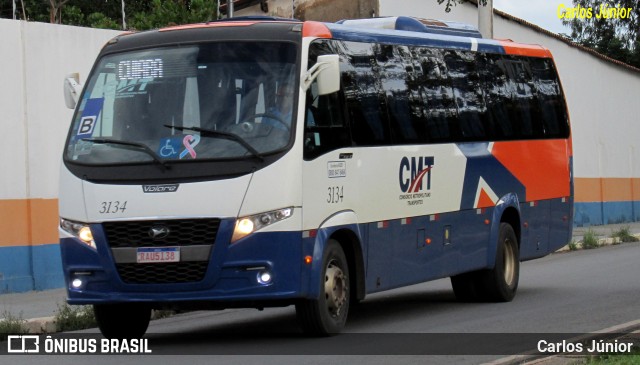 CMT - Consórcio Metropolitano Transportes 3134 na cidade de Cuiabá, Mato Grosso, Brasil, por Carlos Júnior. ID da foto: 12073765.