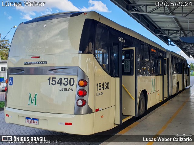 Leblon Transporte de Passageiros 15430 na cidade de Fazenda Rio Grande, Paraná, Brasil, por Lucas Weber Calizario. ID da foto: 12075552.