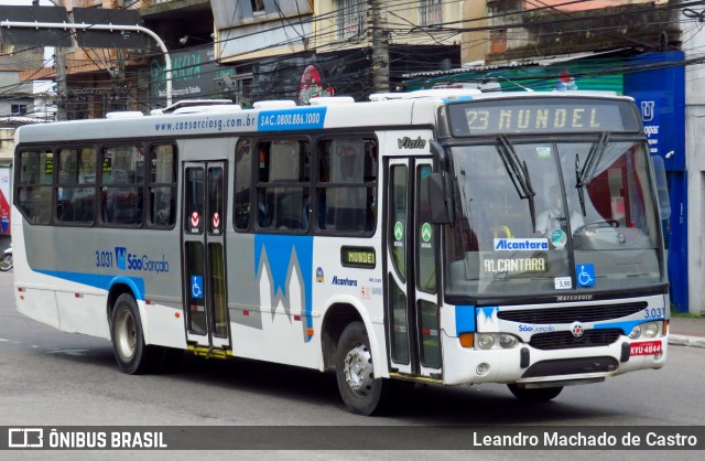Auto Ônibus Alcântara 3.031 na cidade de São Gonçalo, Rio de Janeiro, Brasil, por Leandro Machado de Castro. ID da foto: 12073943.