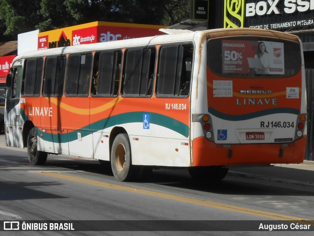 Linave Transportes RJ 146.034 na cidade de Miguel Pereira, Rio de Janeiro, Brasil, por Augusto César. ID da foto: 12074313.