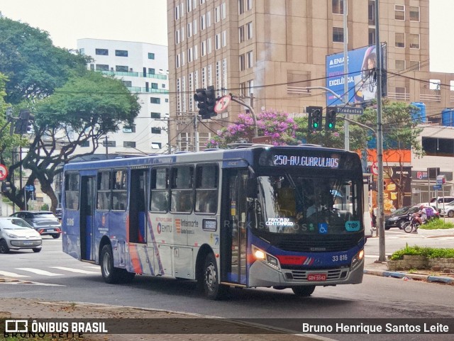 Guarulhos Transportes 33.816 na cidade de Guarulhos, São Paulo, Brasil, por Bruno Henrique Santos Leite. ID da foto: 12073212.