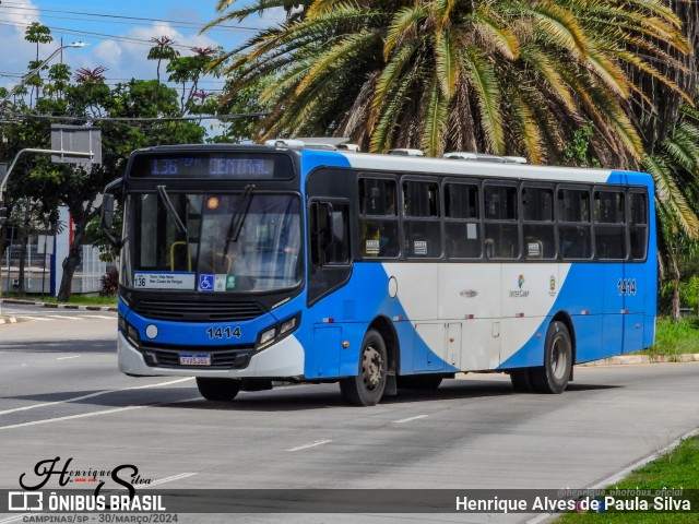 VB Transportes e Turismo 1414 na cidade de Campinas, São Paulo, Brasil, por Henrique Alves de Paula Silva. ID da foto: 12074962.