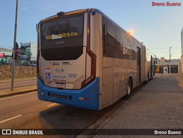 BRT Sorocaba Concessionária de Serviços Públicos SPE S/A 3252 na cidade de Sorocaba, São Paulo, Brasil, por Breno Bueno. ID da foto: 12075517.