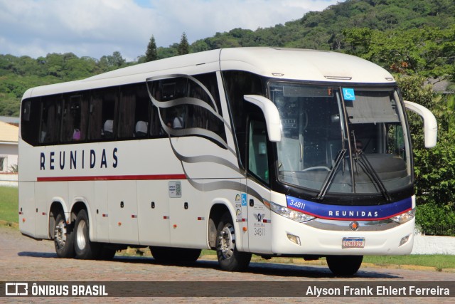 Reunidas Transportes Coletivos 34811 na cidade de Joinville, Santa Catarina, Brasil, por Alyson Frank Ehlert Ferreira. ID da foto: 12073496.