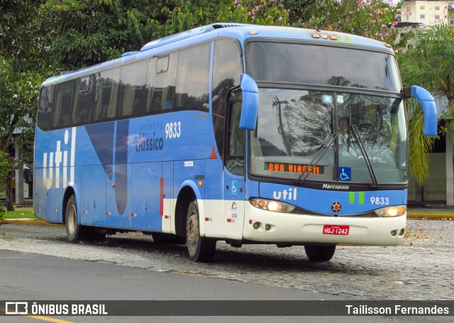 UTIL - União Transporte Interestadual de Luxo 9833 na cidade de Juiz de Fora, Minas Gerais, Brasil, por Tailisson Fernandes. ID da foto: 12075010.