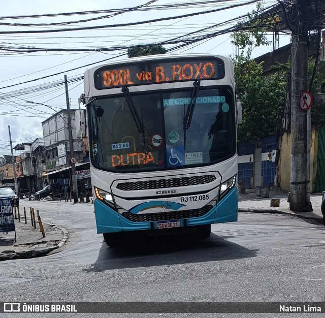 Auto Viação Vera Cruz - Belford Roxo RJ 112.085 na cidade de Rio de Janeiro, Rio de Janeiro, Brasil, por Natan Lima. ID da foto: 12073367.