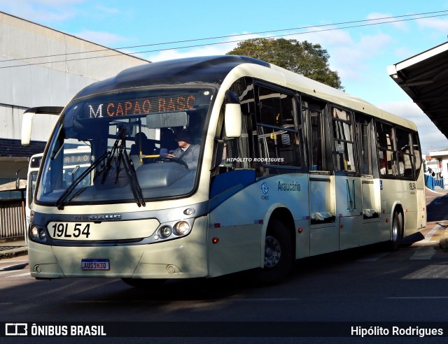 Araucária Transportes Coletivos 19L54 na cidade de Araucária, Paraná, Brasil, por Hipólito Rodrigues. ID da foto: 12075332.