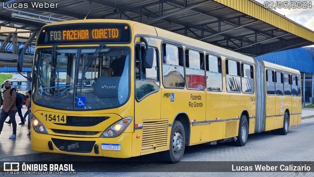Leblon Transporte de Passageiros 15414 na cidade de Fazenda Rio Grande, Paraná, Brasil, por Lucas Weber Calizario. ID da foto: 12075512.