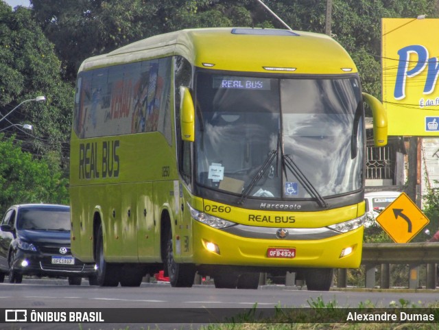 Expresso Real Bus 0260 na cidade de João Pessoa, Paraíba, Brasil, por Alexandre Dumas. ID da foto: 12076293.