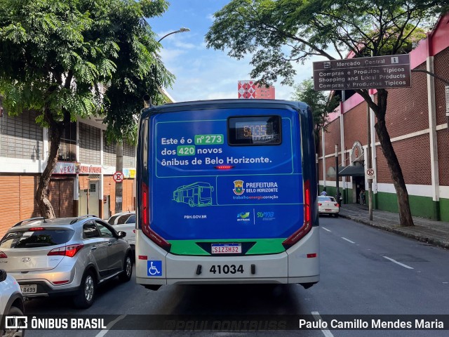 Urca Auto Ônibus 41034 na cidade de Belo Horizonte, Minas Gerais, Brasil, por Paulo Camillo Mendes Maria. ID da foto: 12077183.