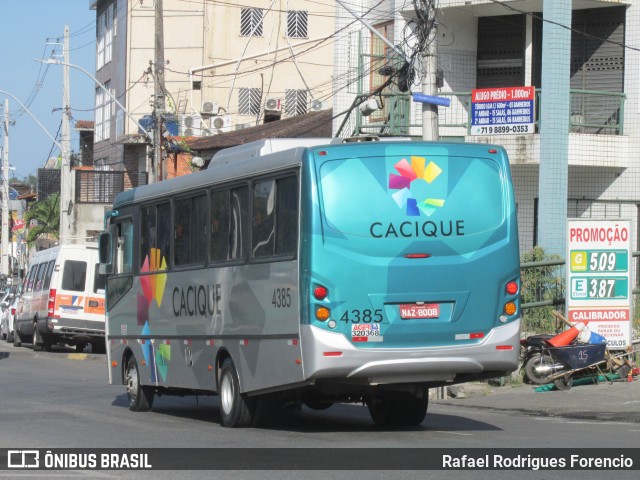 Cacique Transportes 4385 na cidade de Simões Filho, Bahia, Brasil, por Rafael Rodrigues Forencio. ID da foto: 12076391.