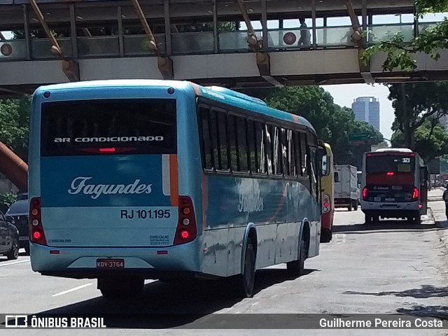 Auto Ônibus Fagundes RJ 101.195 na cidade de Rio de Janeiro, Rio de Janeiro, Brasil, por Guilherme Pereira Costa. ID da foto: 12078251.