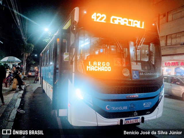 Transurb A72029 na cidade de Rio de Janeiro, Rio de Janeiro, Brasil, por Benício José da Silva Júnior. ID da foto: 12076383.