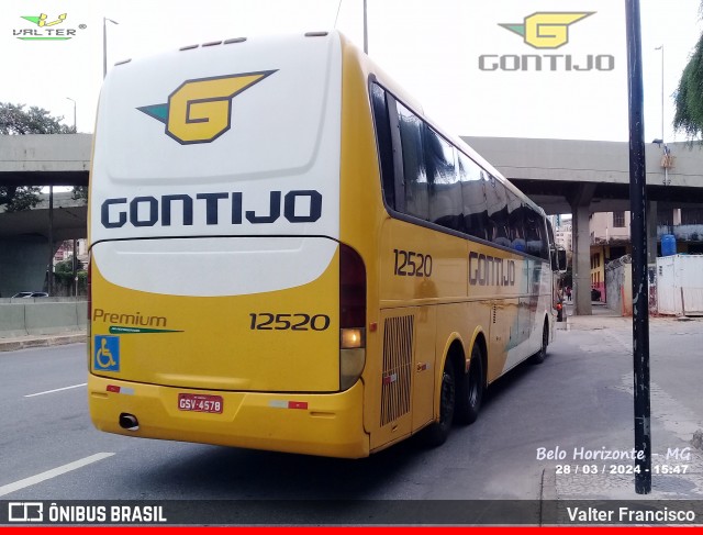 Empresa Gontijo de Transportes 12520 na cidade de Belo Horizonte, Minas Gerais, Brasil, por Valter Francisco. ID da foto: 12076429.