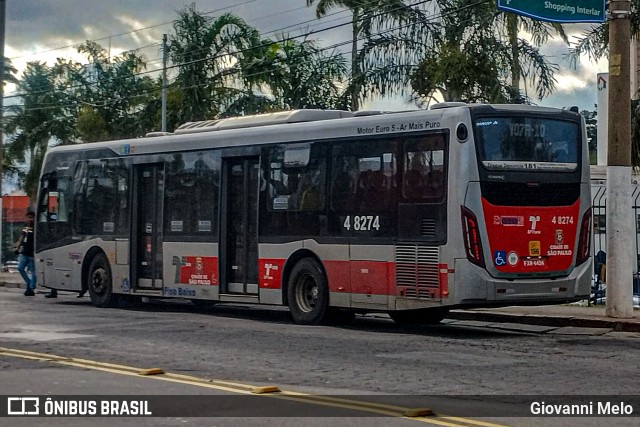 Express Transportes Urbanos Ltda 4 8274 na cidade de São Paulo, São Paulo, Brasil, por Giovanni Melo. ID da foto: 12076093.