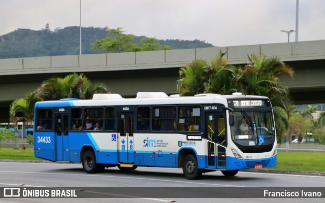 Transporte Coletivo Estrela 34433 na cidade de Florianópolis, Santa Catarina, Brasil, por Francisco Ivano. ID da foto: 12076746.