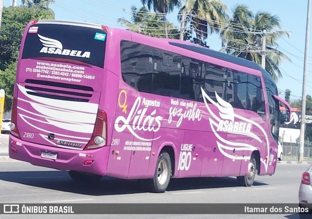Asabela Transportes e Turismo 2180 na cidade de Lauro de Freitas, Bahia, Brasil, por Itamar dos Santos. ID da foto: 12076074.