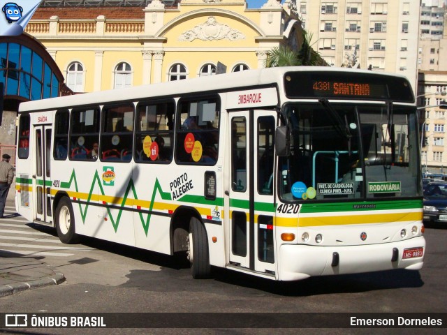 Empresa Gazômetro de Transportes 4020 na cidade de Porto Alegre, Rio Grande do Sul, Brasil, por Emerson Dorneles. ID da foto: 12076549.