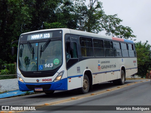 SOGIL - Sociedade de Ônibus Gigante Ltda. 143 na cidade de Gravataí, Rio Grande do Sul, Brasil, por Maurício Rodrigues. ID da foto: 12078772.