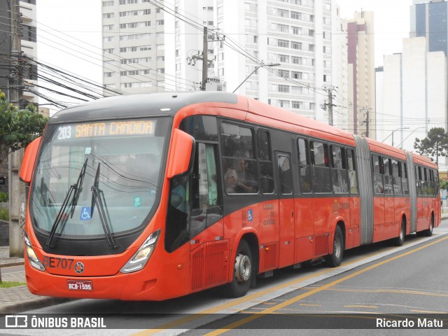 Transporte Coletivo Glória BE707 na cidade de Curitiba, Paraná, Brasil, por Ricardo Matu. ID da foto: 12077016.