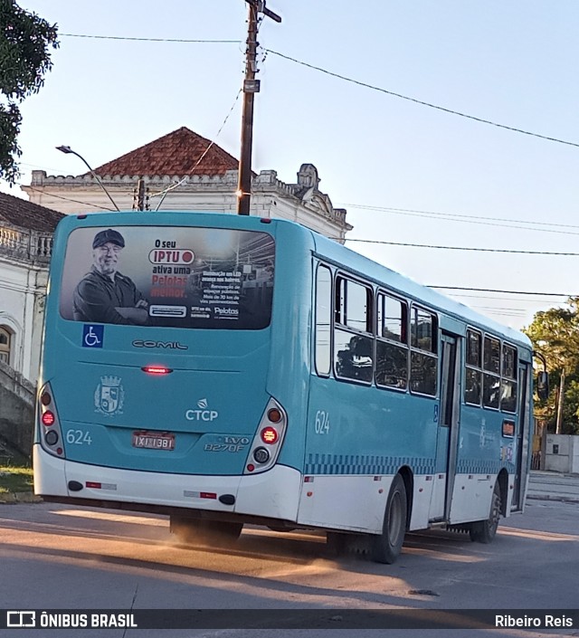 Transportes Santa Maria 624 na cidade de Pelotas, Rio Grande do Sul, Brasil, por Ribeiro Reis. ID da foto: 12076532.