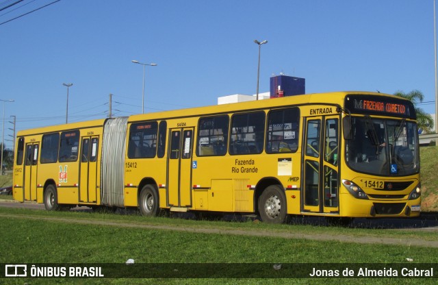 Leblon Transporte de Passageiros 15412 na cidade de Fazenda Rio Grande, Paraná, Brasil, por Jonas de Almeida Cabral. ID da foto: 12077688.