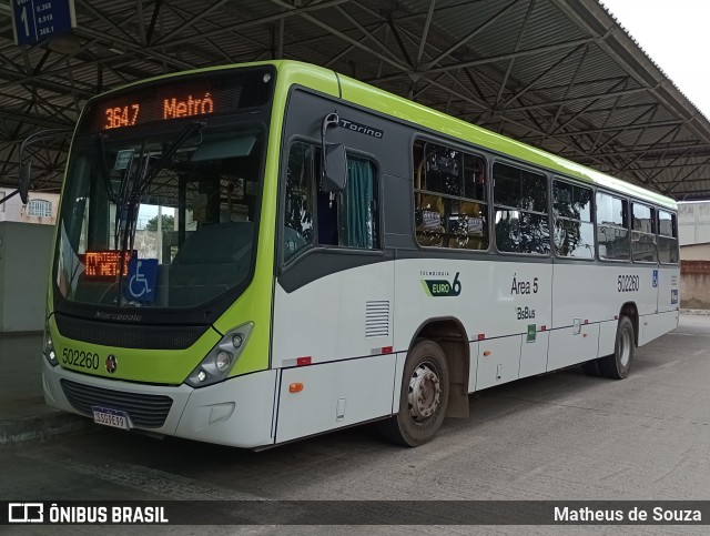 BsBus Mobilidade 502260 na cidade de Taguatinga, Distrito Federal, Brasil, por Matheus de Souza. ID da foto: 12078311.