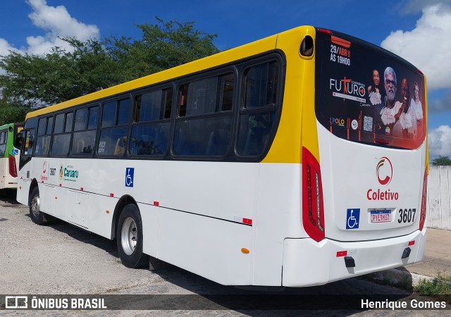 Coletivo Transportes 3607 na cidade de Caruaru, Pernambuco, Brasil, por Henrique Gomes. ID da foto: 12076248.