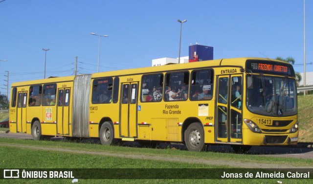 Leblon Transporte de Passageiros 15413 na cidade de Fazenda Rio Grande, Paraná, Brasil, por Jonas de Almeida Cabral. ID da foto: 12077734.