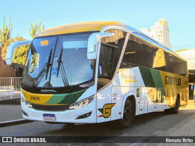 Empresa Gontijo de Transportes 7105 na cidade de Belo Horizonte, Minas Gerais, Brasil, por Renato Brito. ID da foto: 12077312.