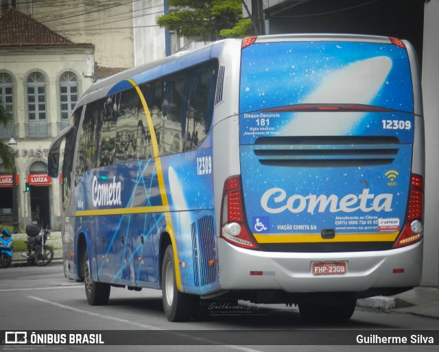 Viação Cometa 12309 na cidade de Santos, São Paulo, Brasil, por Guilherme Silva. ID da foto: 12077985.