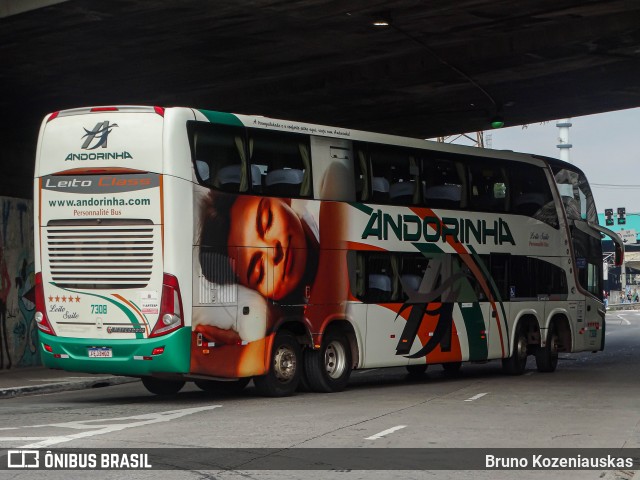 Empresa de Transportes Andorinha 7308 na cidade de São Paulo, São Paulo, Brasil, por Bruno Kozeniauskas. ID da foto: 12080627.